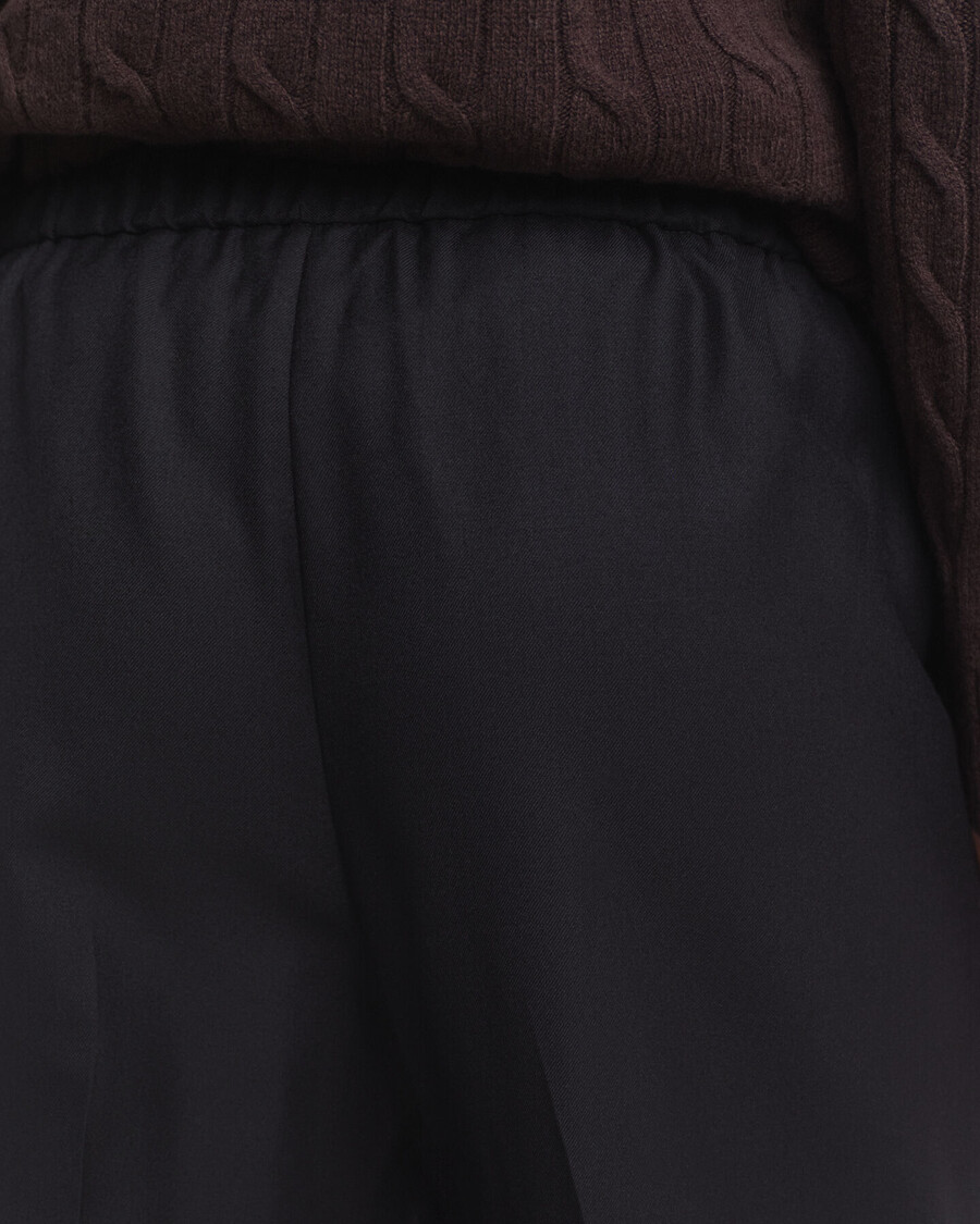 pantaloni in misto lana - nero