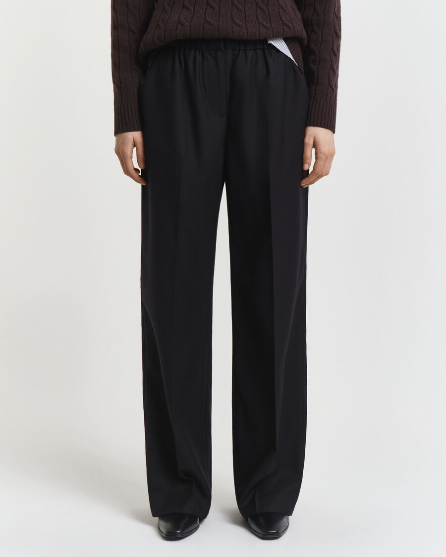 pantaloni in misto lana - nero