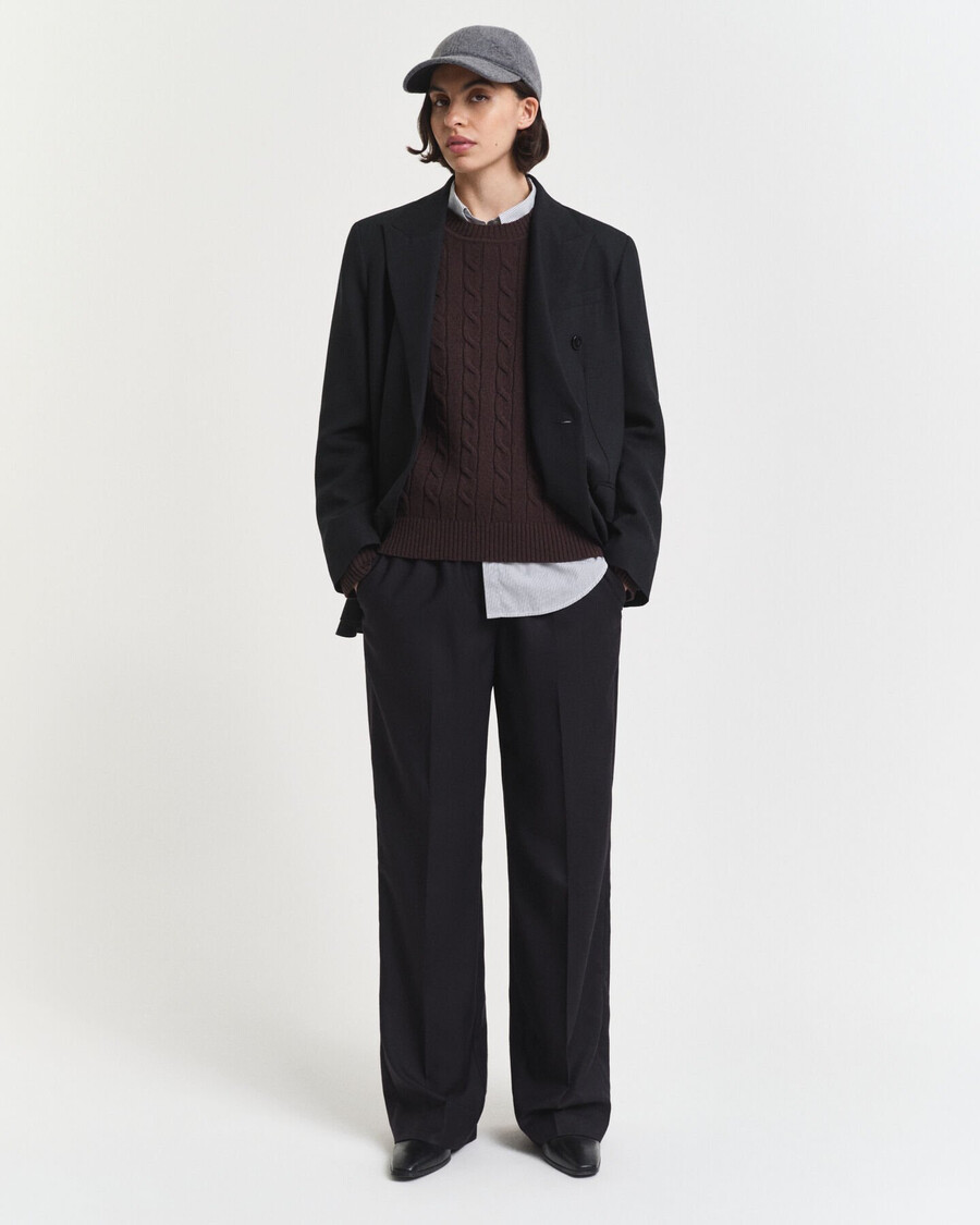 pantaloni in misto lana - nero