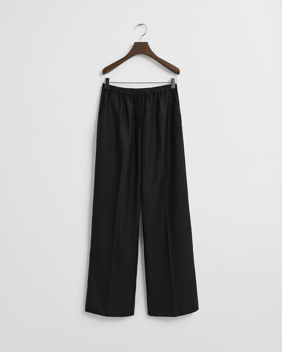 pantaloni in misto lana - nero