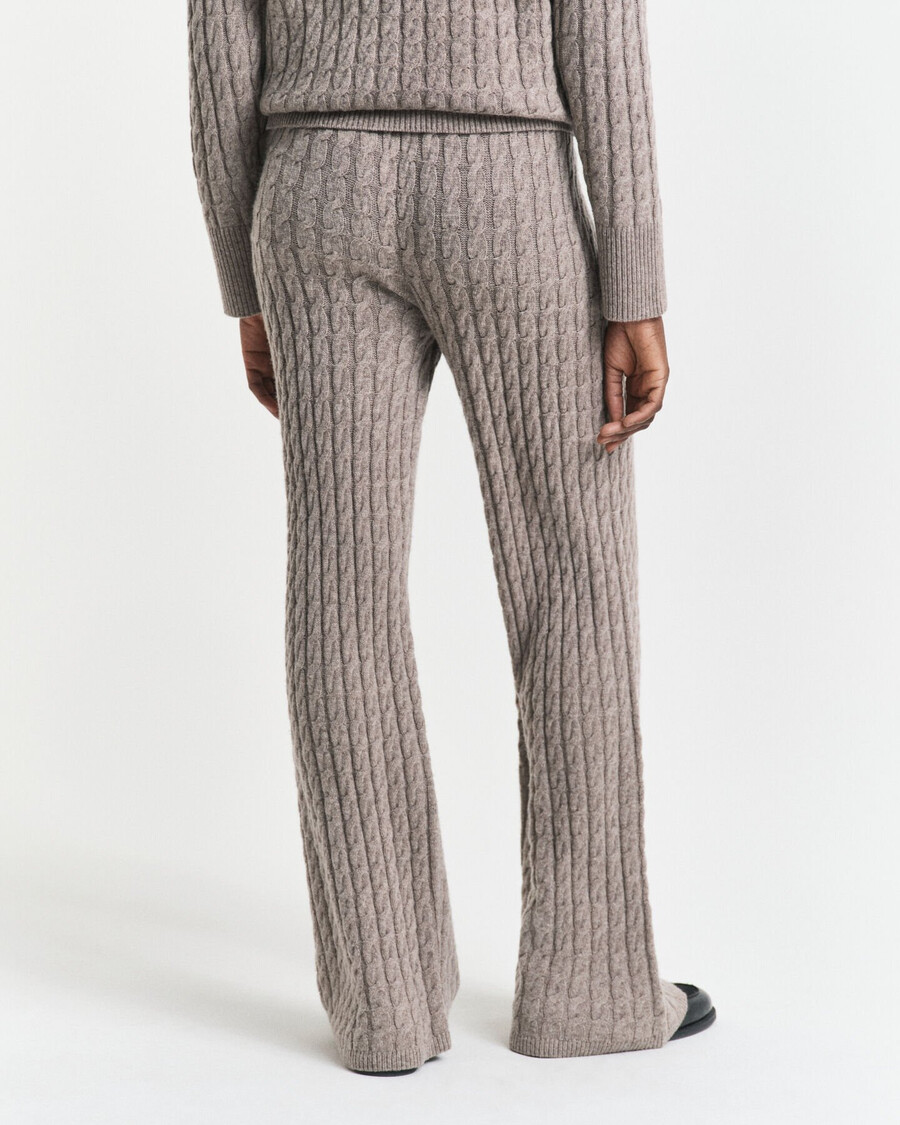 pantaloni in lana lavorati a maglia - beige talpa