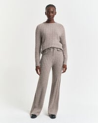 pantaloni in lana lavorati a maglia - beige talpa