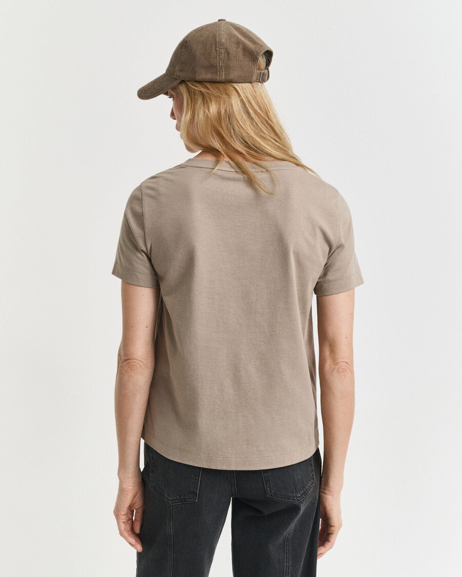 t-shirt con scollo a v shield - beige talpa