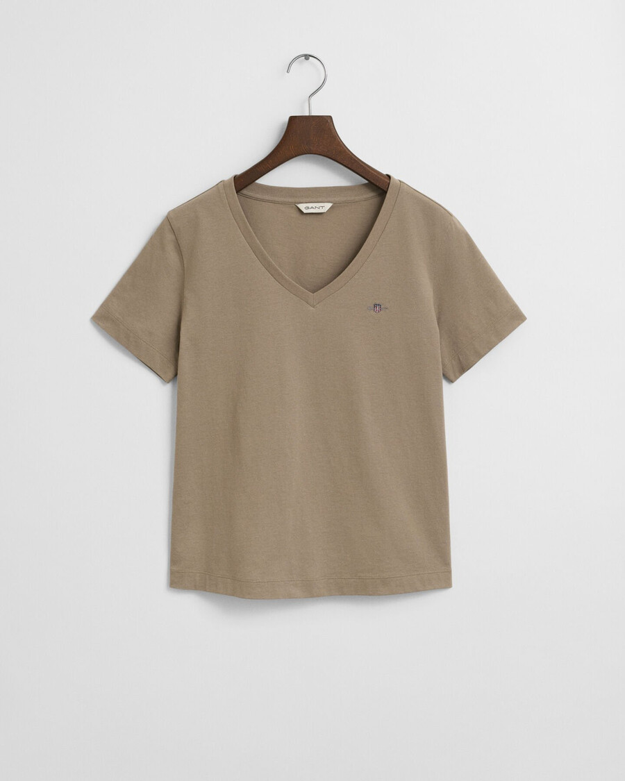 t-shirt con scollo a v shield - beige talpa