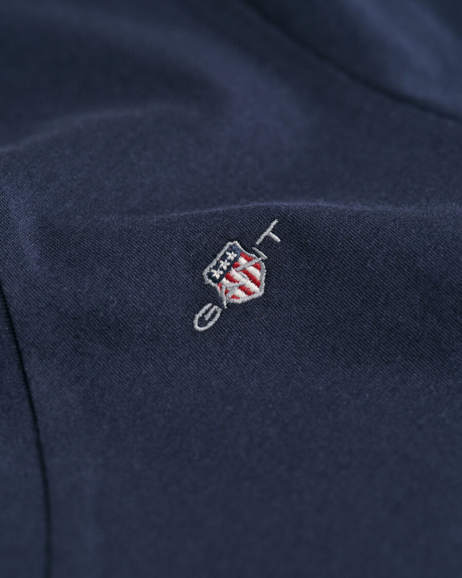 maglietta con scollo a v e scudo - blu sera
