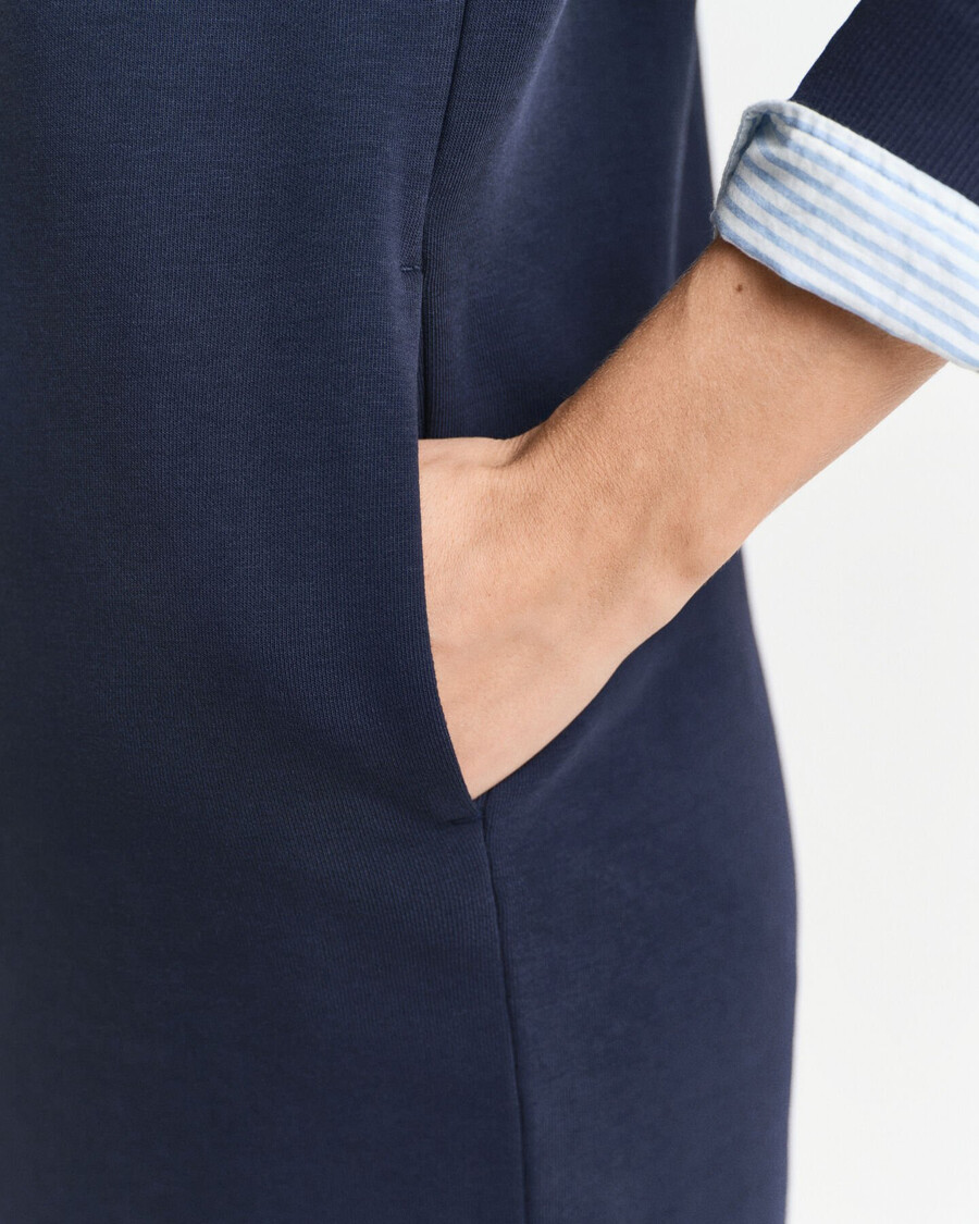 abito felpato con scollo rotondo shield - blu sera