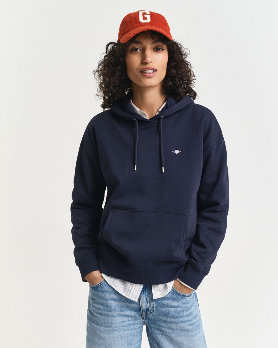 felpa con cappuccio shield - blu sera