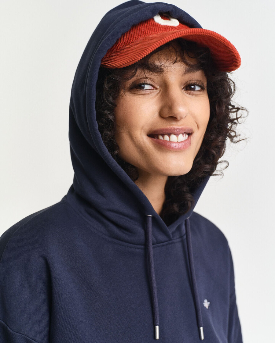 felpa con cappuccio shield - blu sera