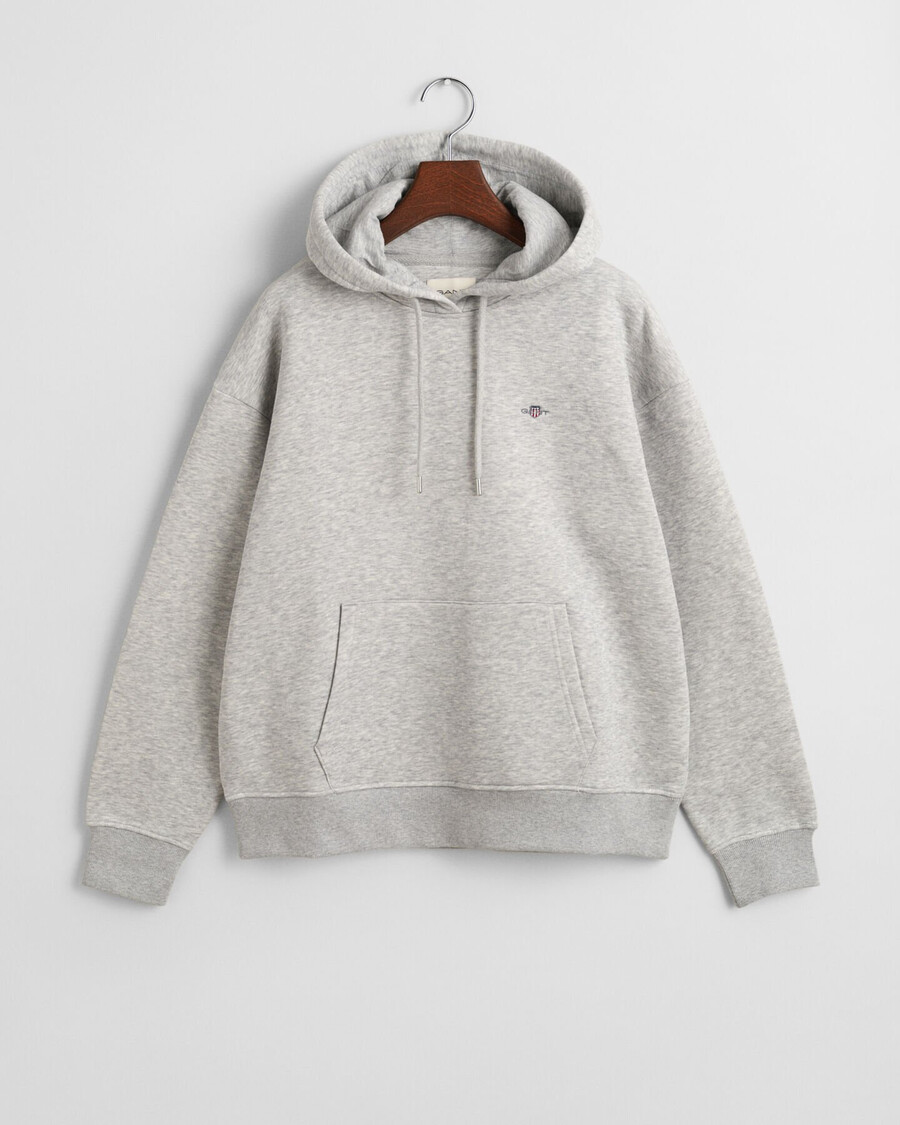 felpa con cappuccio shield - grigio chiaro melange