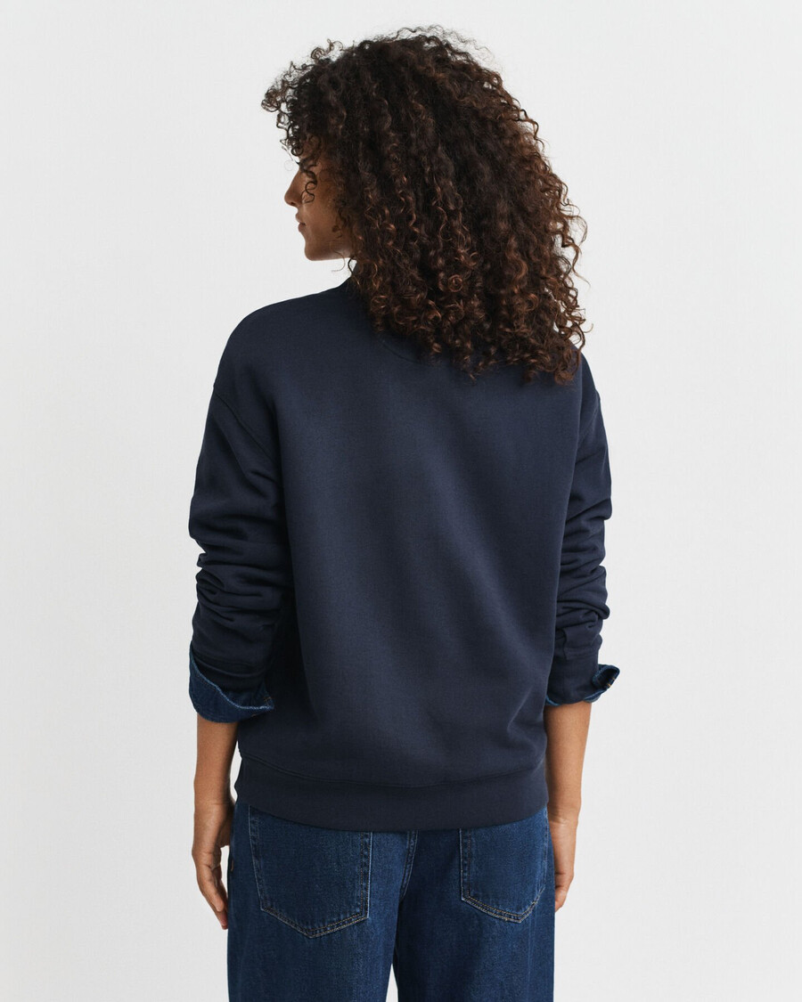 felpa girocollo con grafica crest - blu sera