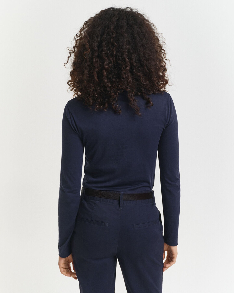 maglietta a maniche lunghe in cotone leggero - blu sera