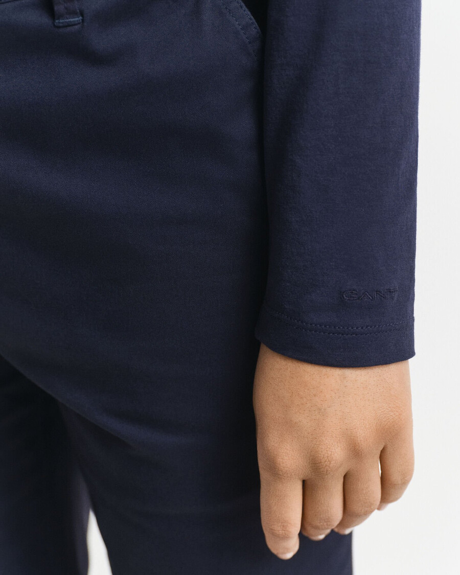 maglietta a maniche lunghe in cotone leggero - blu sera