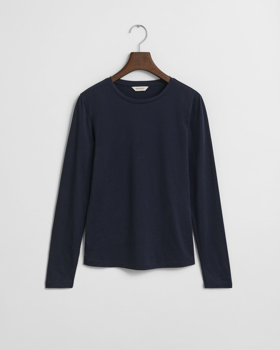 maglietta a maniche lunghe in cotone leggero - blu sera