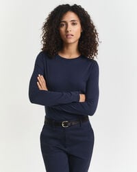 maglietta a maniche lunghe in cotone leggero - blu sera