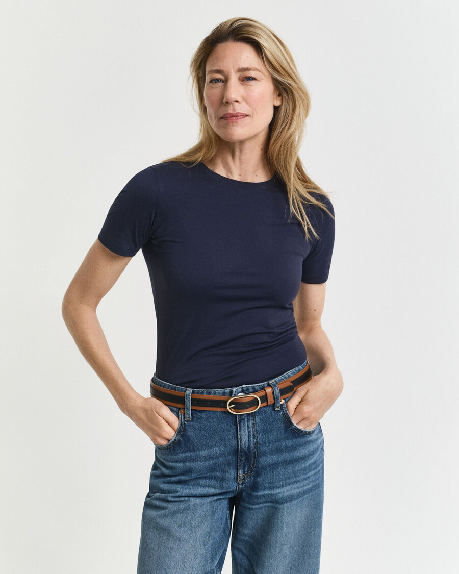 t-shirt in cotone leggero - blu sera