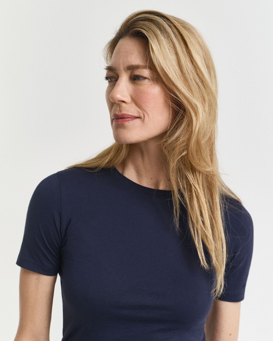 t-shirt in cotone leggero - blu sera