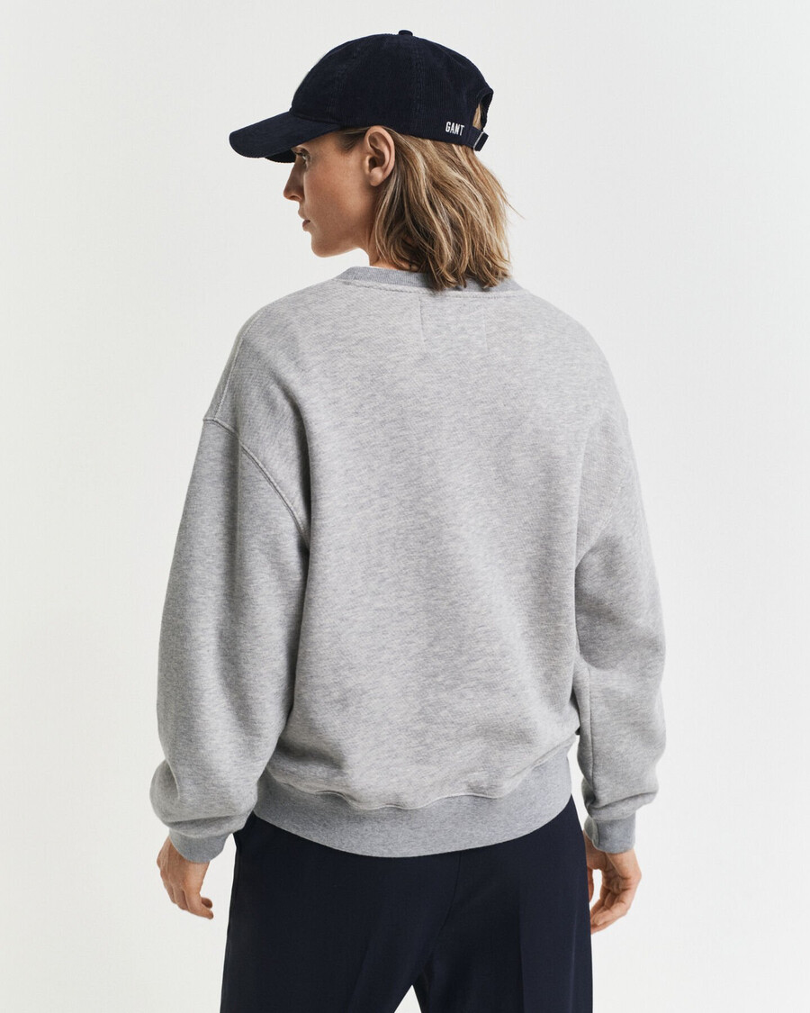 felpa girocollo grafica - grigio chiaro melange
