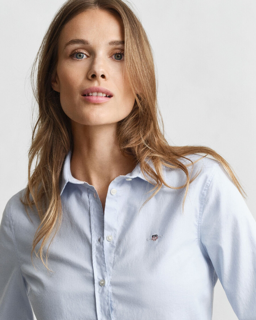 camicia oxford elasticizzata slim fit - azzurro