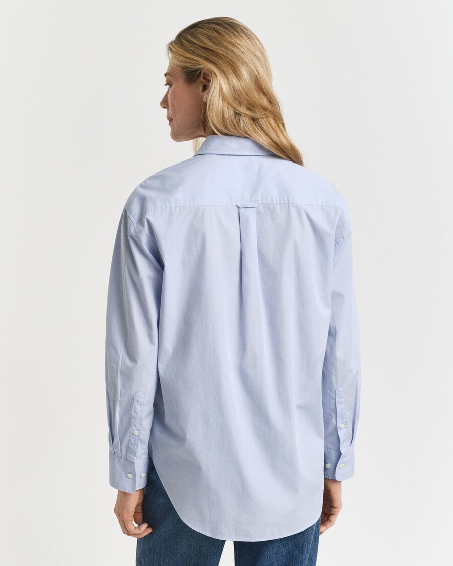 camicia classica in popeline dal taglio rilassato - azzurro