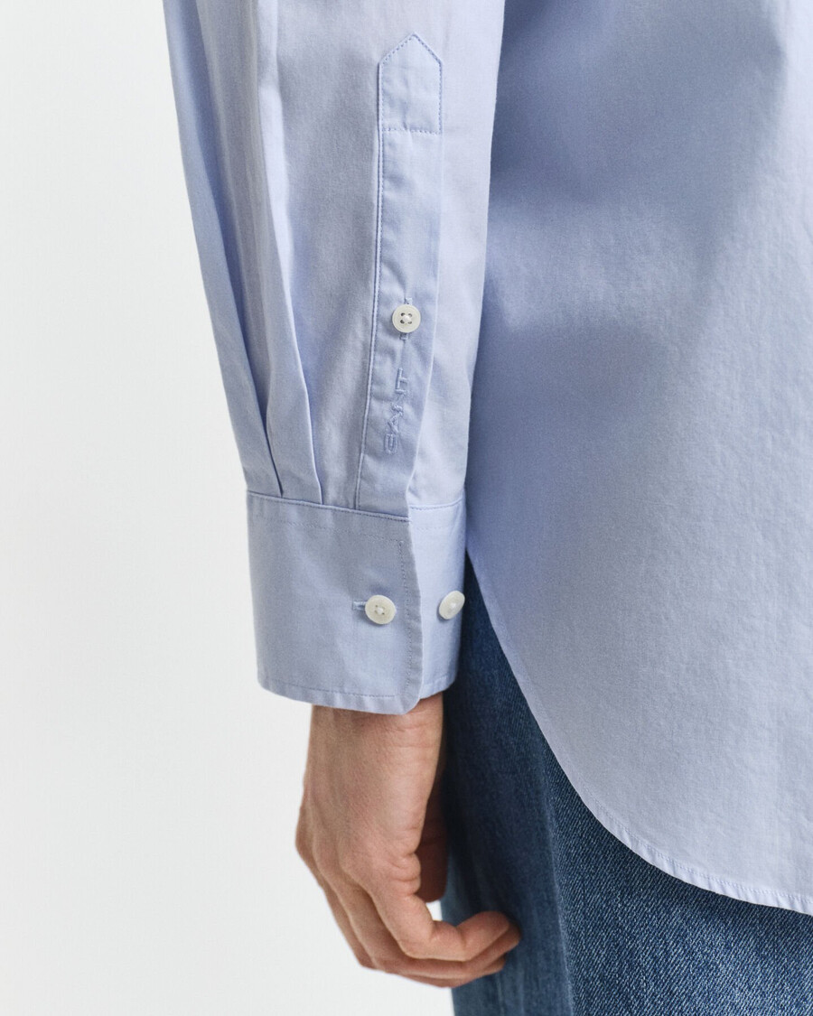 camicia classica in popeline dal taglio rilassato - azzurro