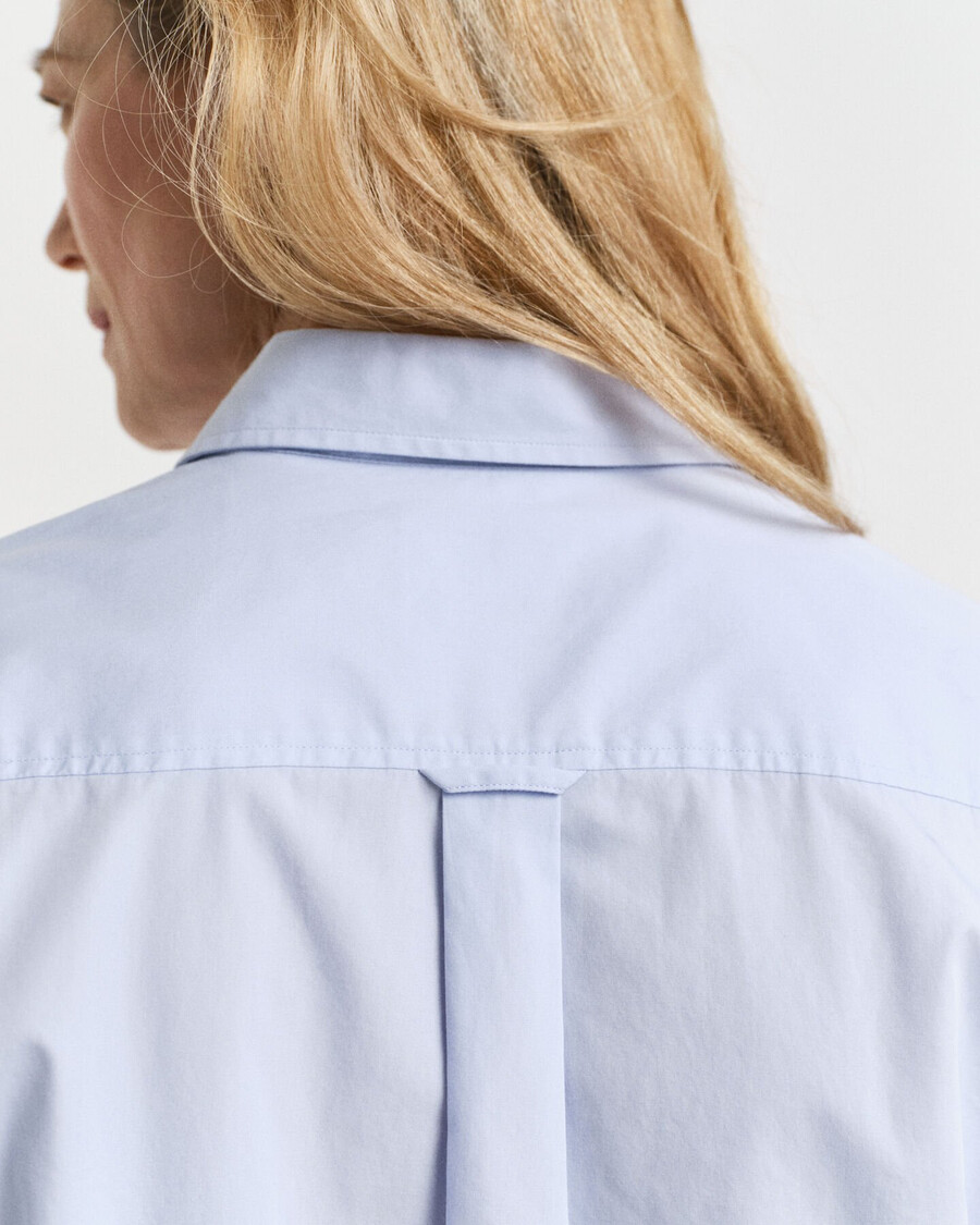 camicia classica in popeline dal taglio rilassato - azzurro