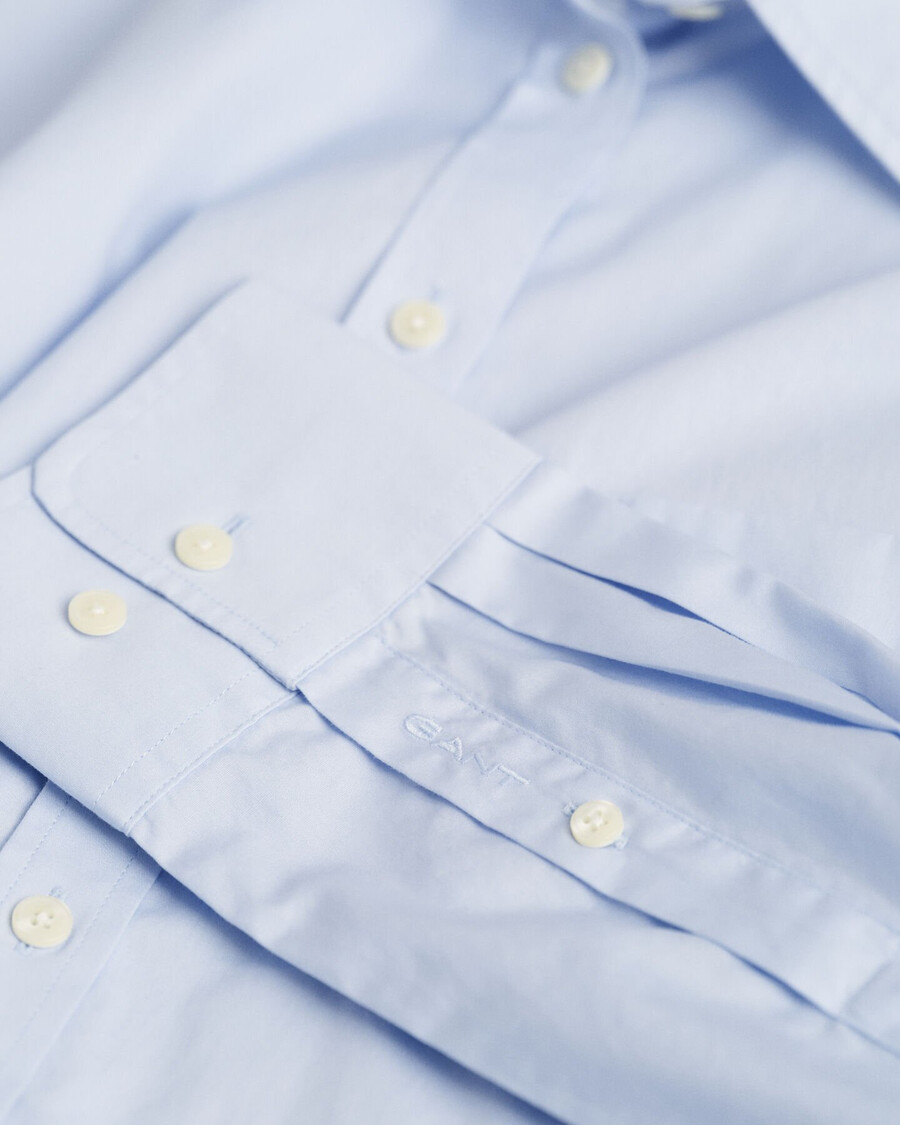 camicia classica in popeline dal taglio rilassato - azzurro