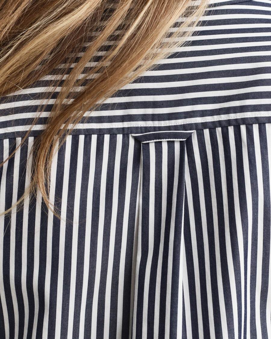 camicia in popeline a righe classiche vestibilità regolare - blu classico