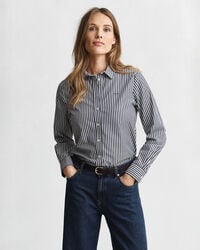 camicia in popeline a righe classiche vestibilità regolare - blu classico