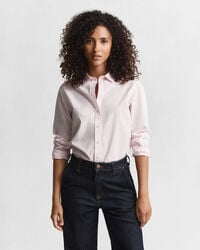 camicia in popeline a righe classiche vestibilità regolare - rosa chiaro