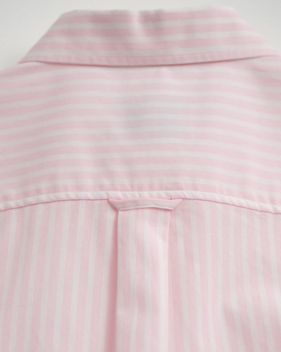 camicia in popeline a righe classiche vestibilità regolare - rosa chiaro