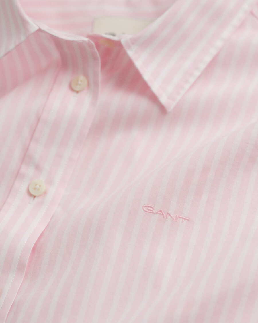 camicia in popeline a righe classiche vestibilità regolare - rosa chiaro