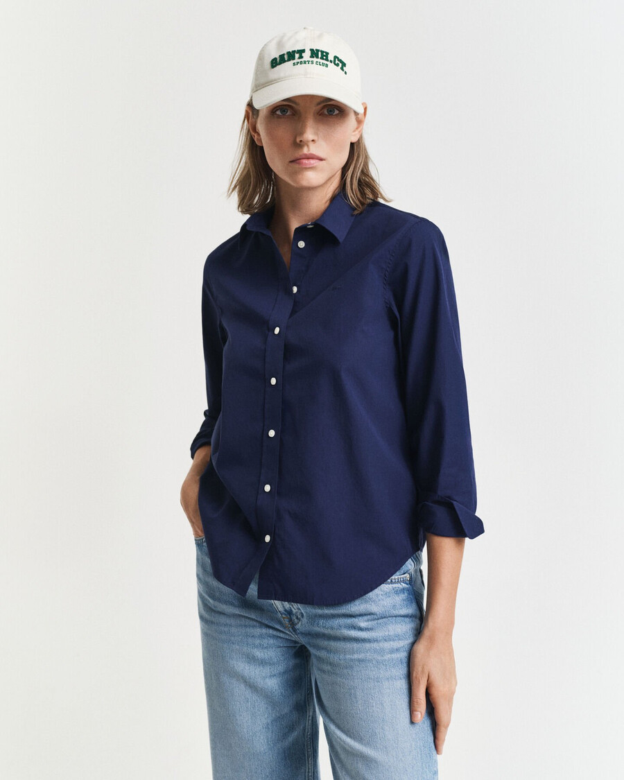 camicia in popeline classica vestibilità regolare - blu classico