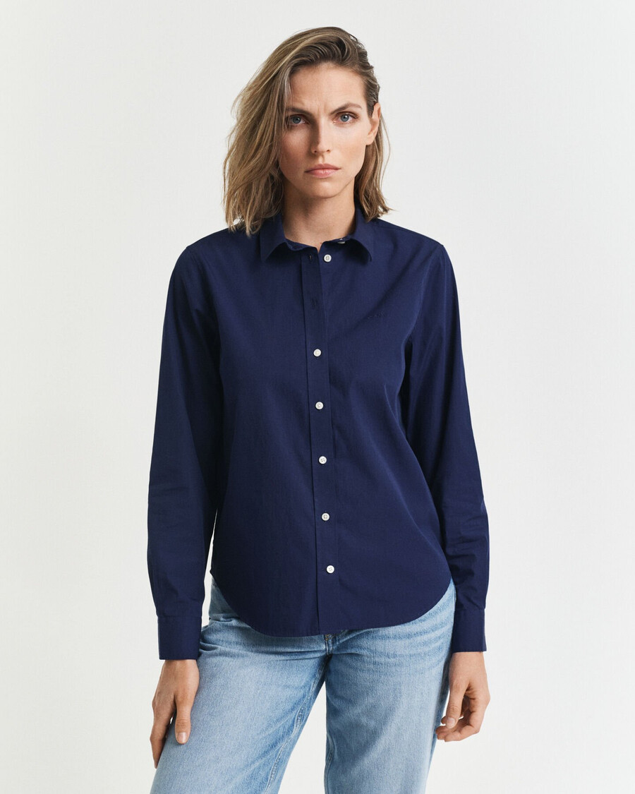 camicia in popeline classica vestibilità regolare - blu classico