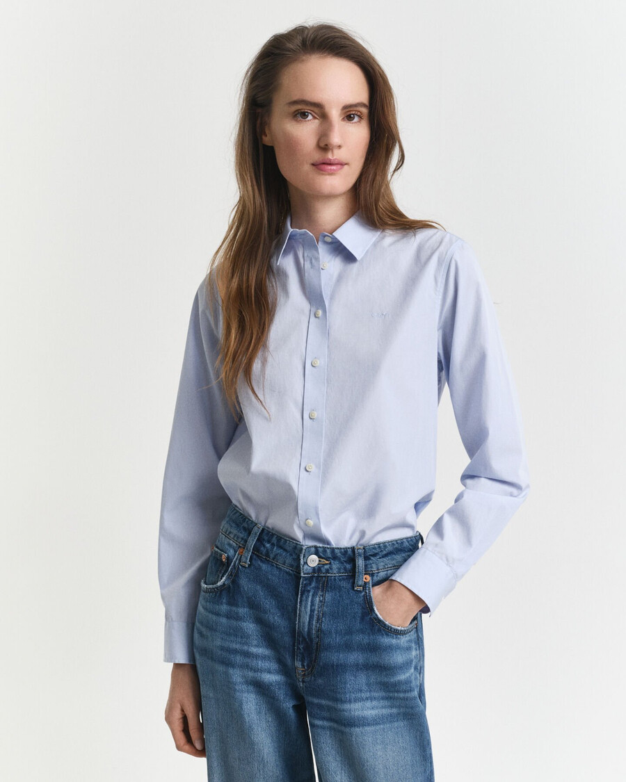 camicia classica in popeline vestibilità regolare - azzurro chiaro