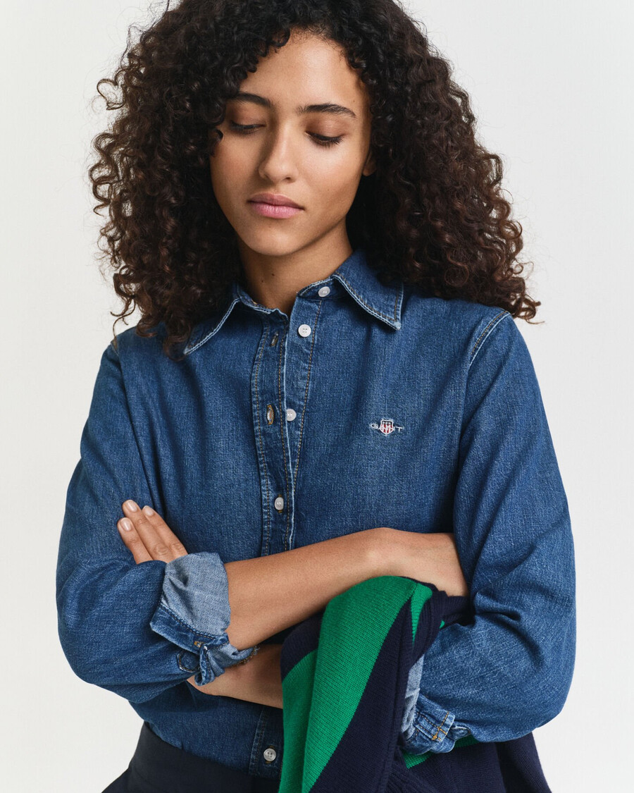 camicia in denim vestibilità regolare - indaco