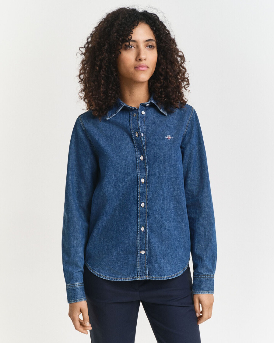 camicia in denim vestibilità regolare - indaco