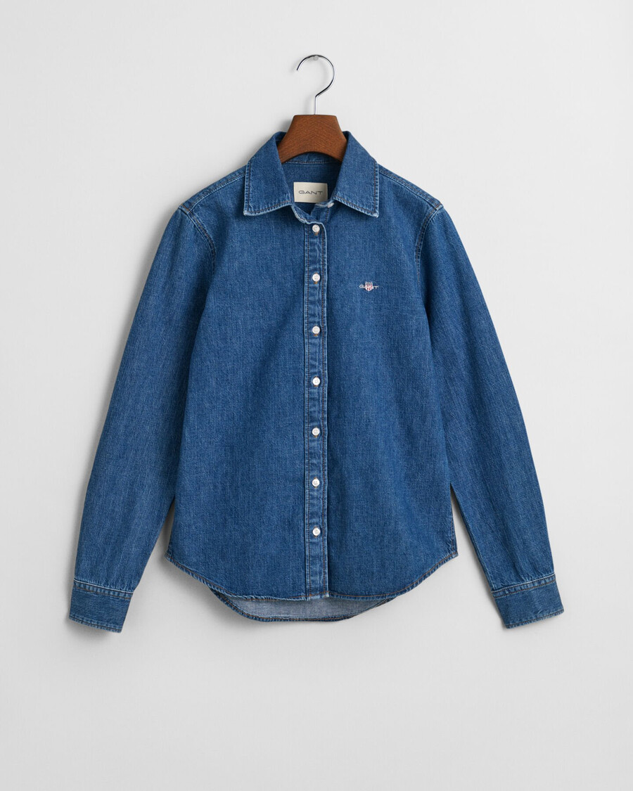 camicia in denim vestibilità regolare - indaco