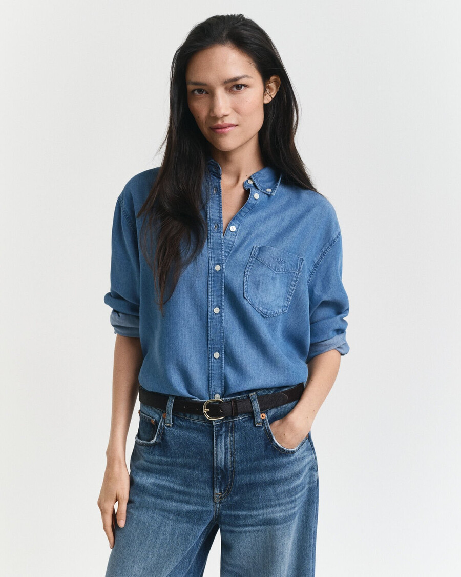 camicia relaxed fit indigo - indaco chiaro