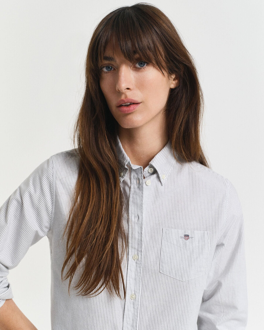 camicia oxford a righe classiche vestibilità regolare - blu classico