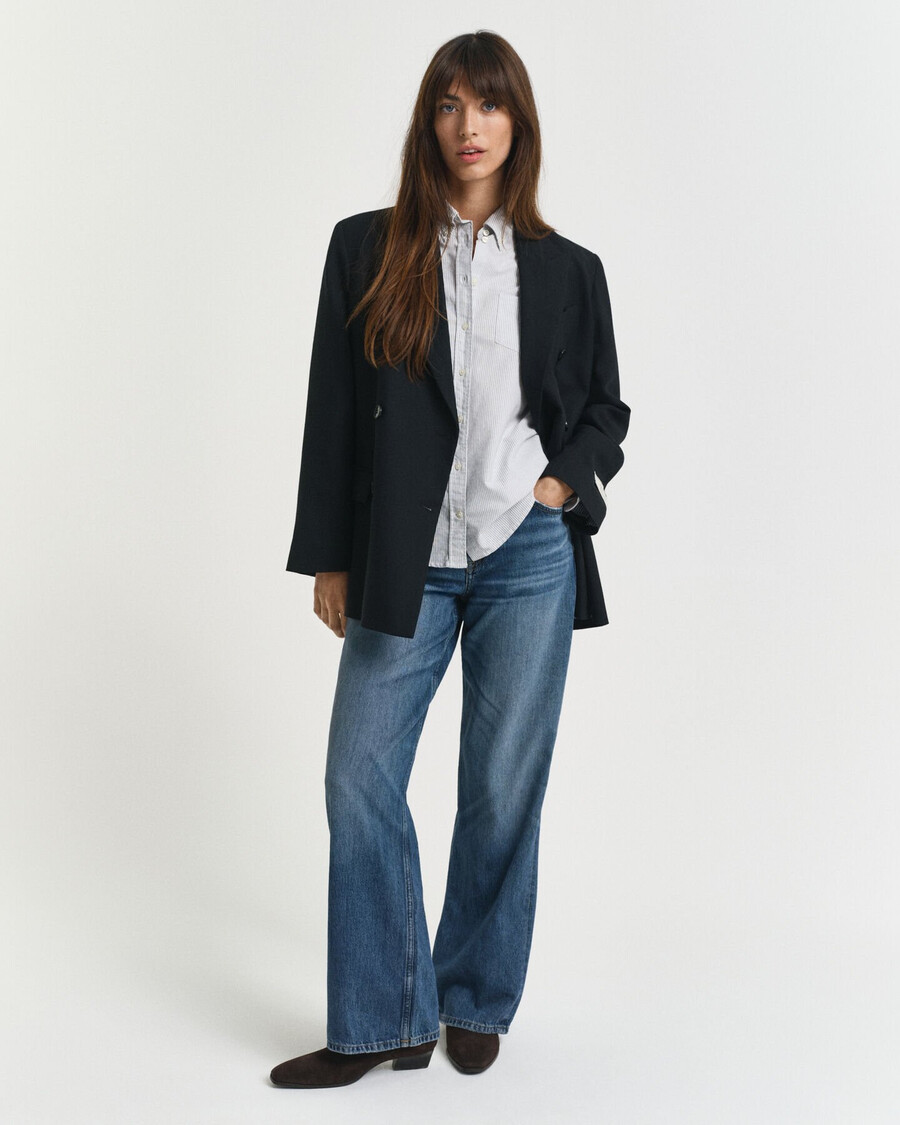 camicia oxford a righe classiche vestibilità regolare - blu classico