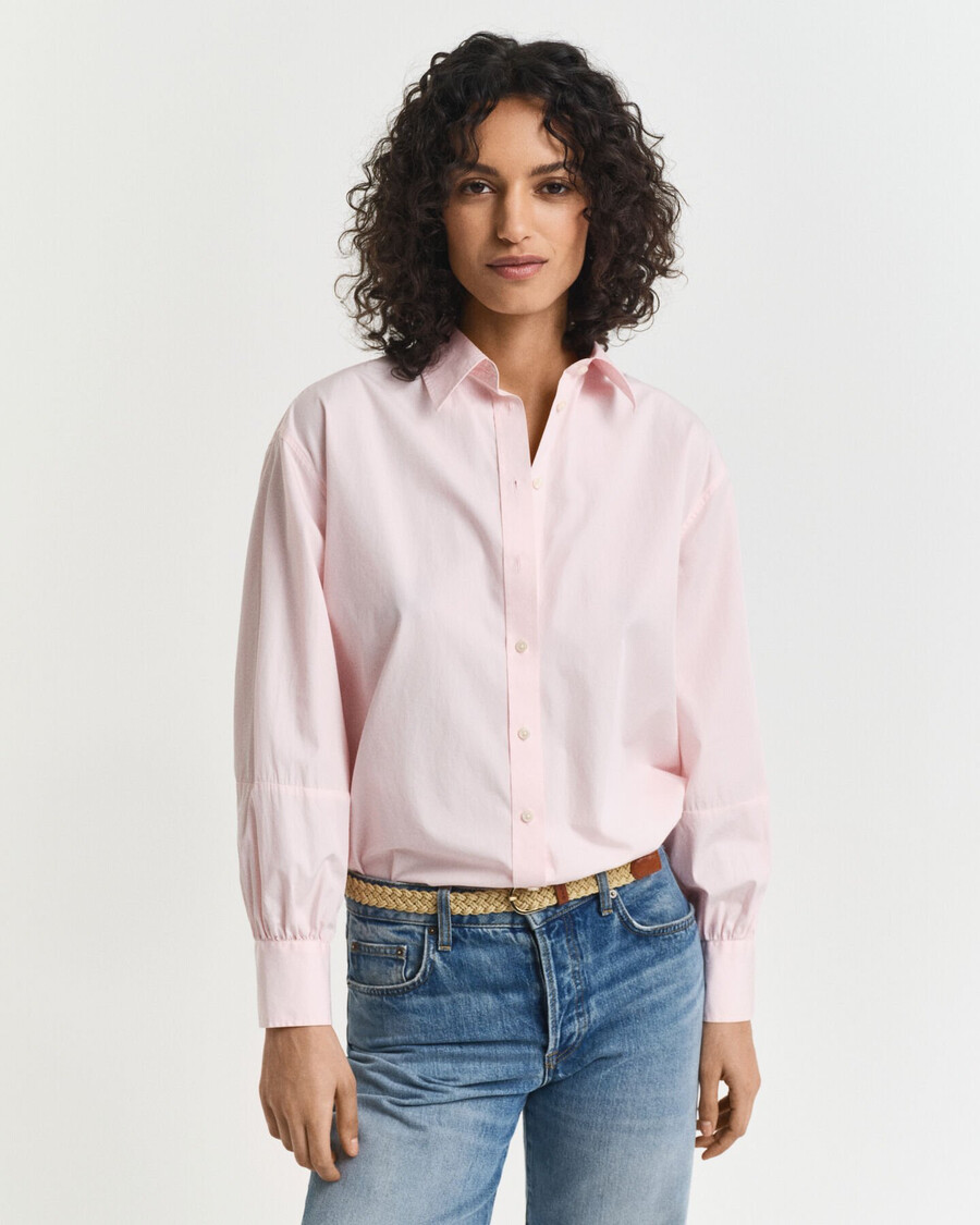 camicia a maniche lunghe con vestibilità rilassata - salmone