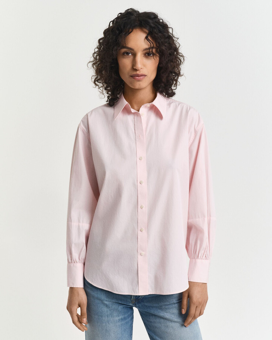 camicia a maniche lunghe con vestibilità rilassata - salmone