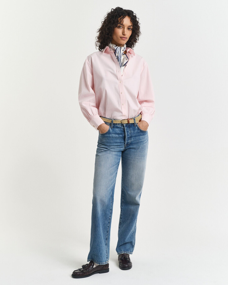 camicia a maniche lunghe con vestibilità rilassata - salmone