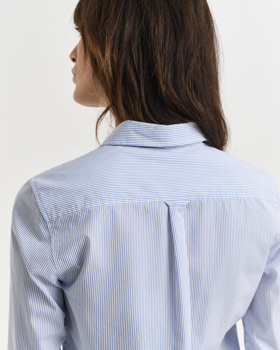 camicia a righe in popeline classica vestibilità regolare - blu perfetto