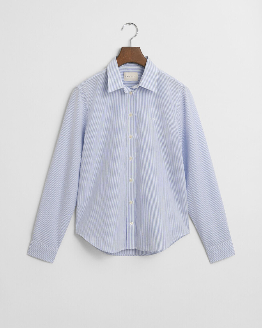 camicia a righe in popeline classica vestibilità regolare - blu perfetto