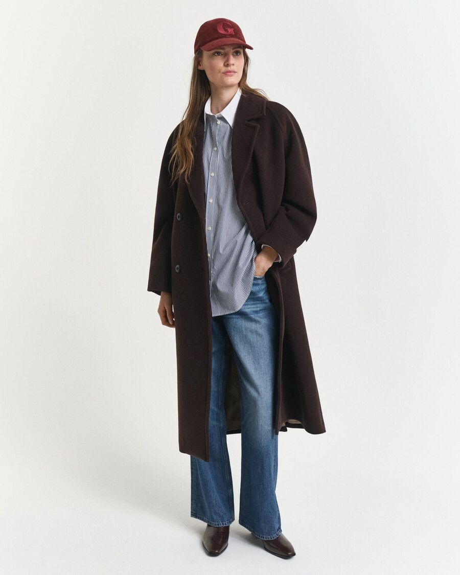camicia a righe oversize con colletto a contrasto - blu persiano