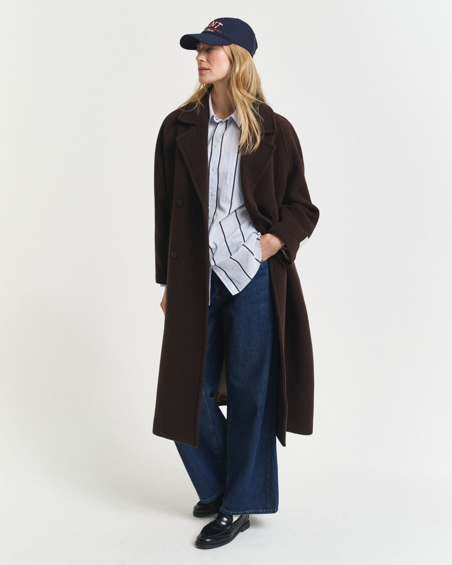 camicia in popeline a righe classiche dal taglio rilassato - azzurro