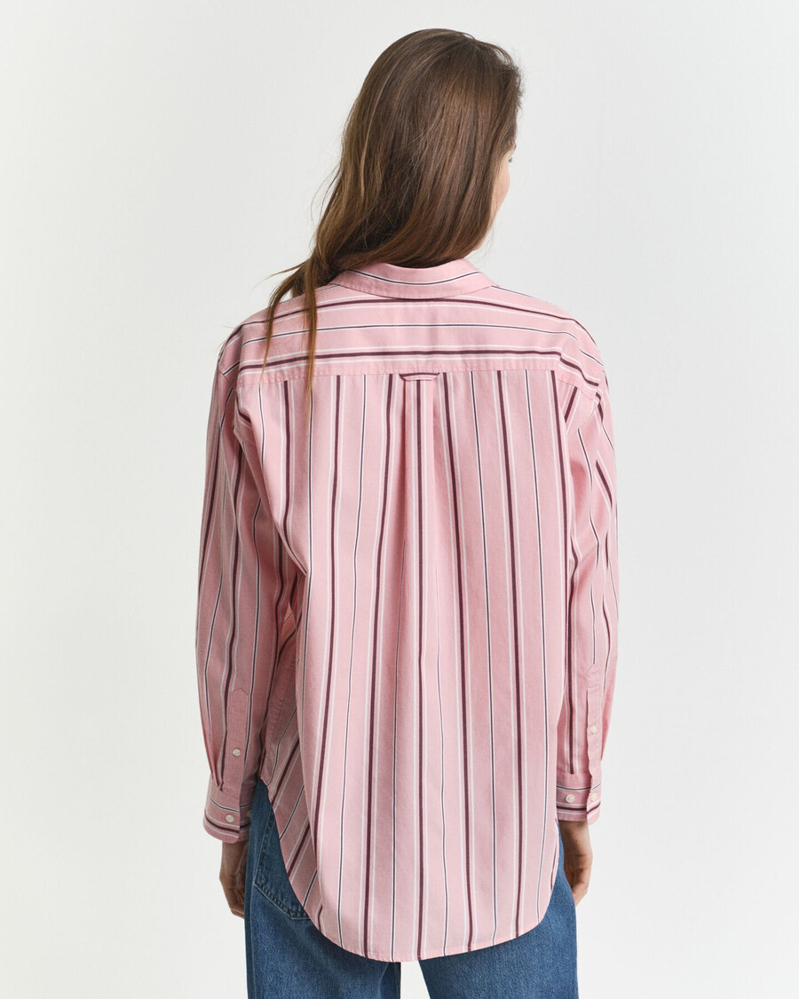 camicia in popeline a righe classiche dal taglio rilassato - summer rose