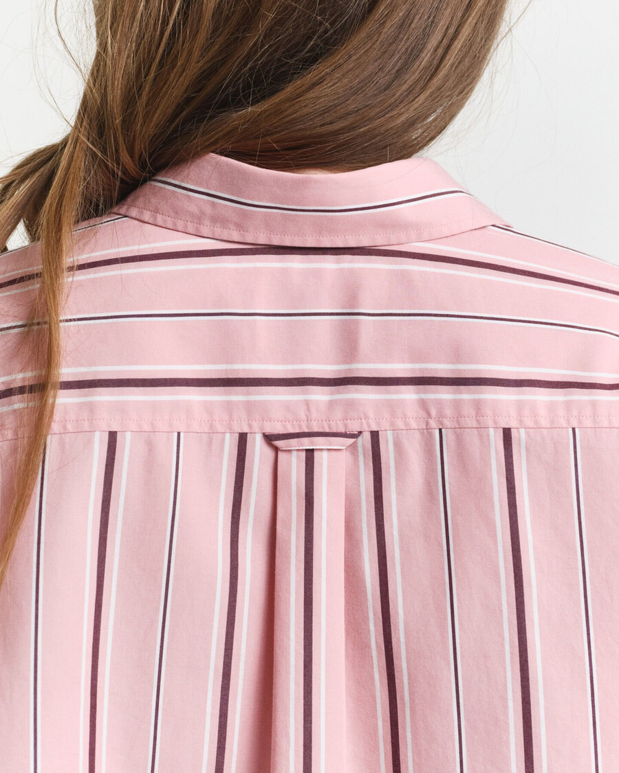 camicia in popeline a righe classiche dal taglio rilassato - summer rose