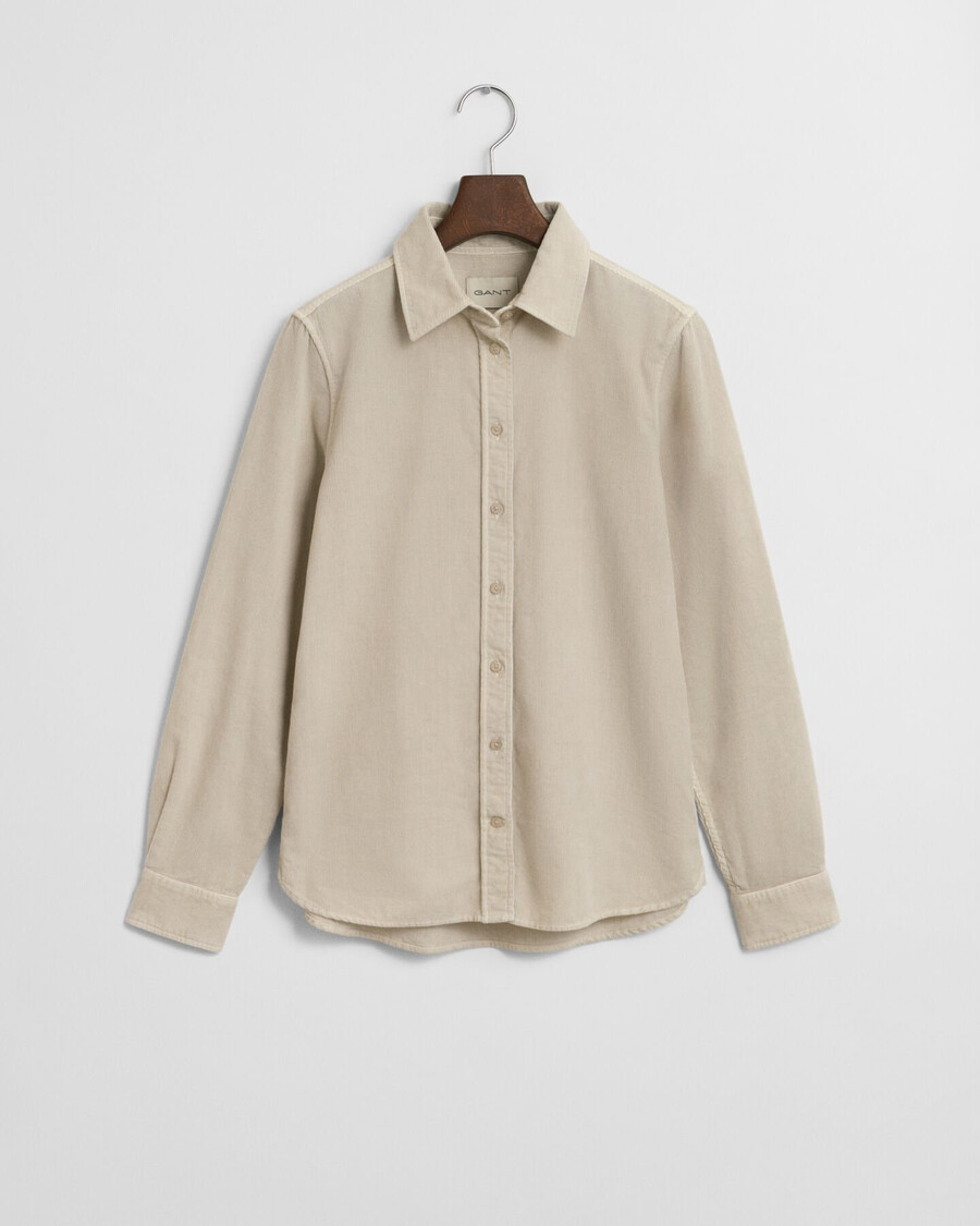 camicia in velluto a coste vestibilità regolare - putty